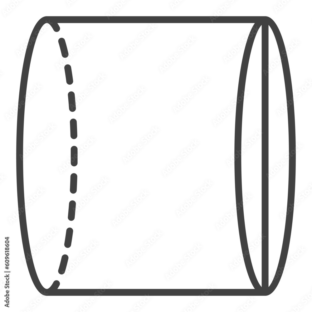 Poster Cylinder vector elementary geometry concept thin line simple icon