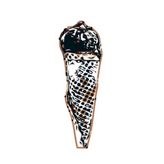color sketch of ice cream with transparent background