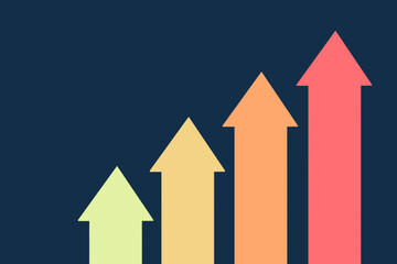 右肩上がり　高騰　値上げ　成長　上昇　チャート　上向き　グラフ　イラスト