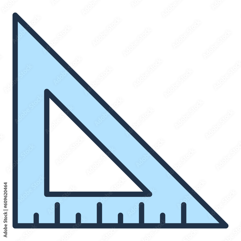Poster triangle ruler vector concept blue simple icon or symbol
