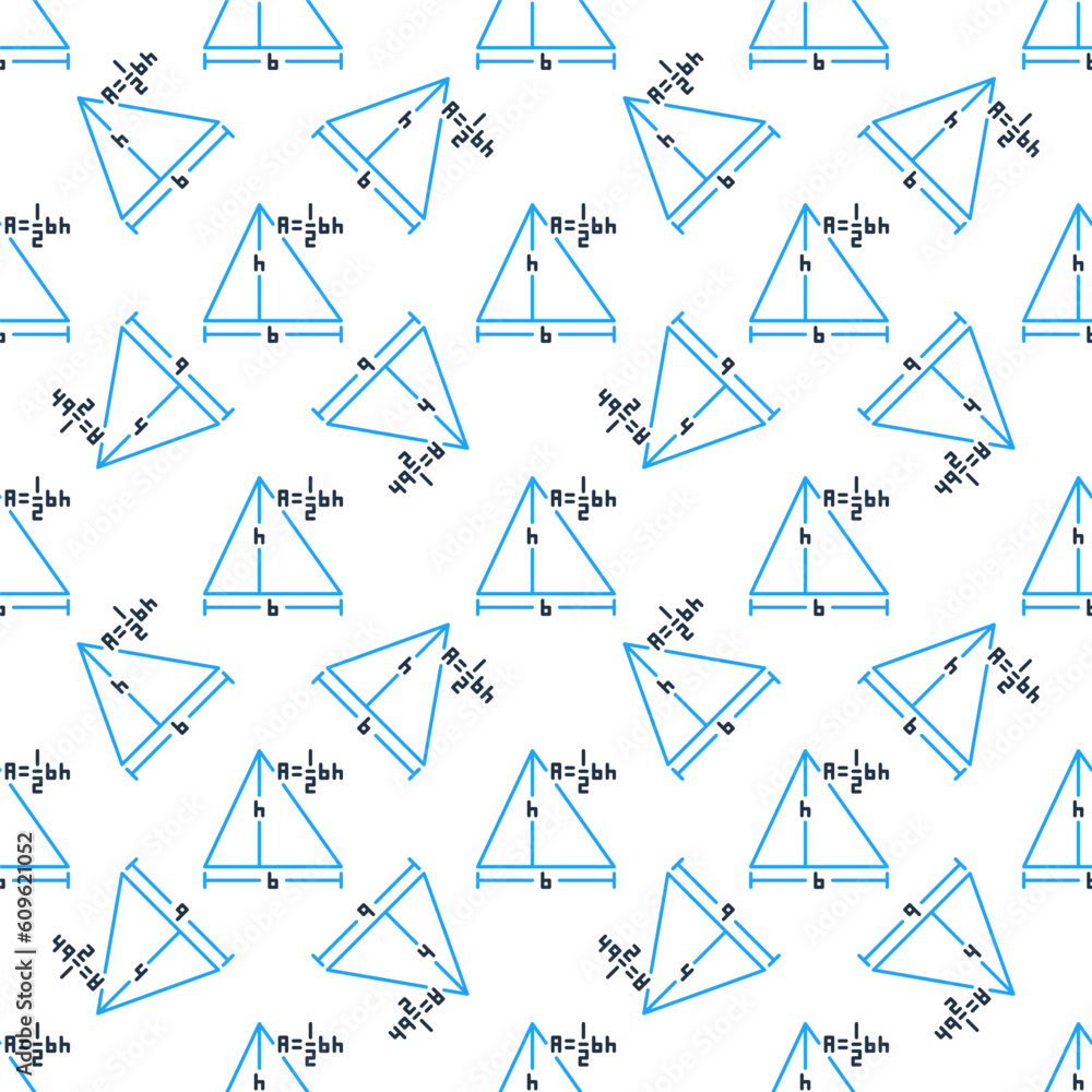 Poster a=1/2bh vector area of a triangle concept creative seamless pattern