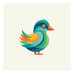 Fototapeta na wymiar Bird shape mascot logo for health product company