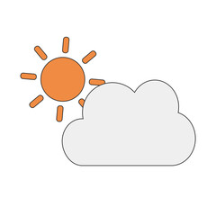 Sun and cloud. Weather forecast. Vector.