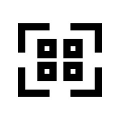 QR code silhouette icon. Vector.