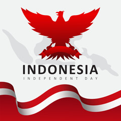 Indonesia independent day illustration background