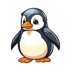 Naklejka premium Adorable Penguin: Cute 2D Penguin Illustration