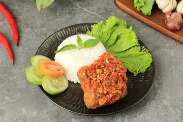 Ayam Geprek is Popular Street Food in Indonesia