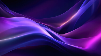 Obraz premium Bright abstract background with shining purple waves on dark