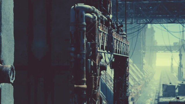 Old abandoned post-Soviet coal power plant