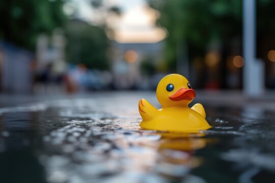 yellow rubber duck in the water