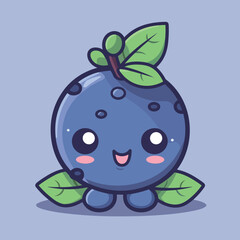 Obraz premium Cute blueberry cartoon image vector illustration