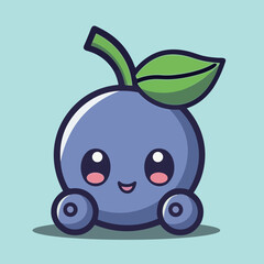 Cute blueberry cartoon image vector illustration