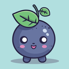 Cute blueberry cartoon image vector illustration