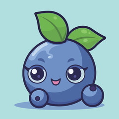 Obraz premium Cute blueberry cartoon image vector illustration