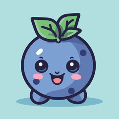 Cute blueberry cartoon image vector illustration