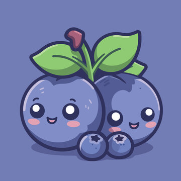 blueberry fruit cartoon