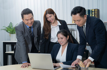 asian business people working at office