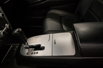 Obraz na płótnie Canvas Automatic transmission. Close up detail of car interior.