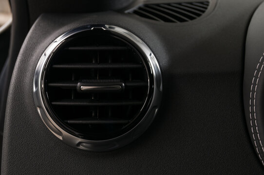 Business car air conditioning hole. Interior detail.