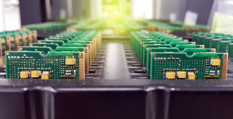 Electronics Manufacturing Services, Assembly Of Circuit Board arrangement, close-up of the raw of...