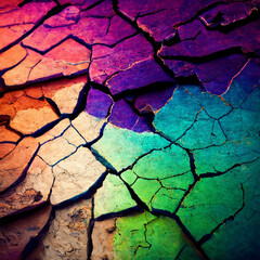 Elegant colorful cracked wall texture abstract background for design