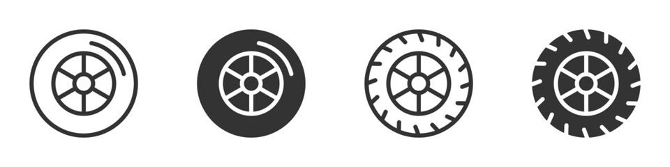 Car wheel icon set. Vector illustration. © Burbuzin