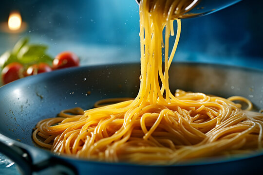 tasty spaghetti cooking, created with generative ai