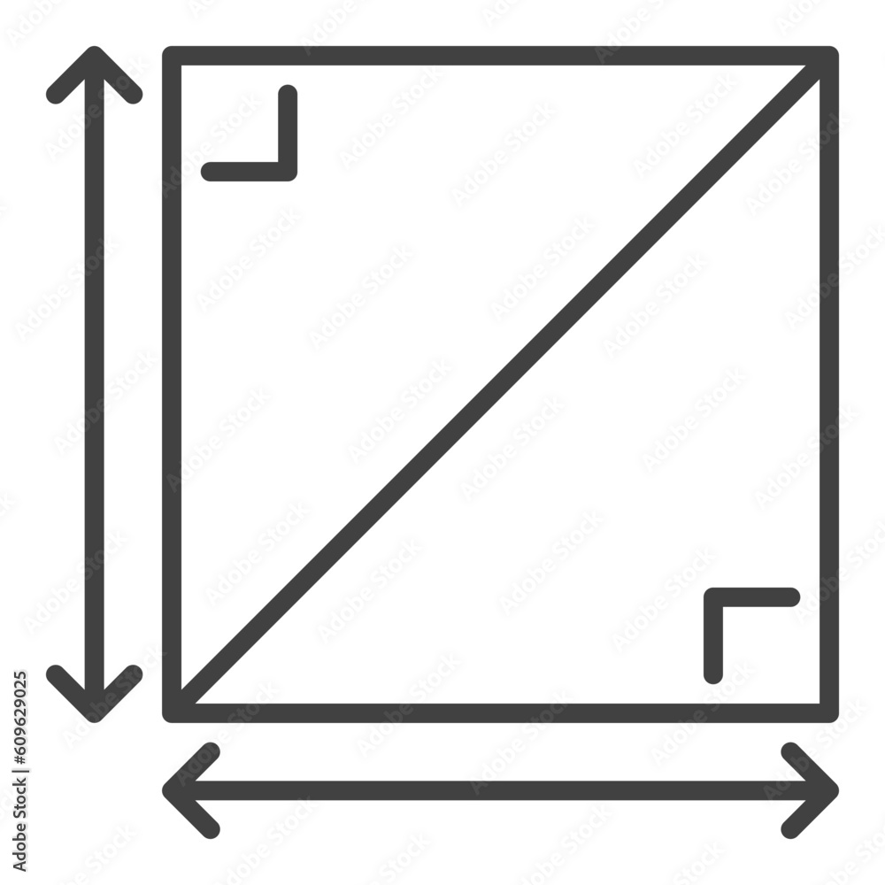 Poster 2d square geometric shape vector mathematics concept line icon
