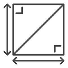 2D Square Geometric Shape vector Mathematics concept line icon