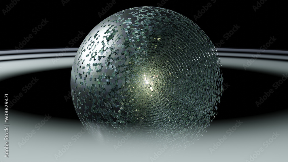 Aufkleber 3d render of an abstract deconstructed globe