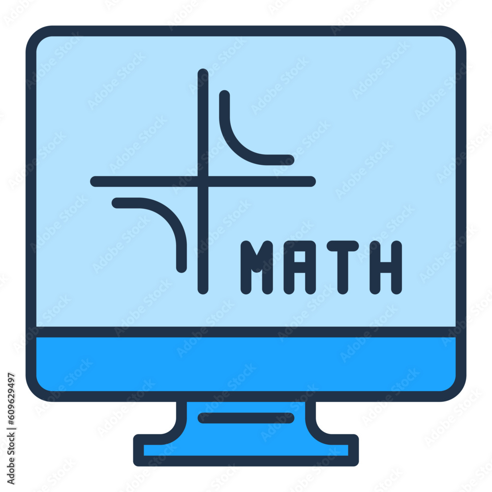 Poster math computer vector mathematics pc concept colored icon or sign