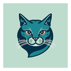 Cat shaped mascot logo for creative corporate graphic design