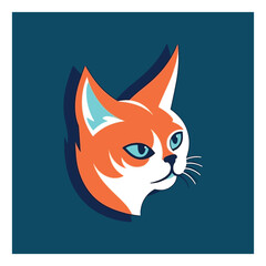 Cat shaped mascot logo for creative corporate graphic design
