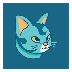 Cat shaped mascot logo for creative corporate graphic design
