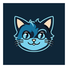 Cat shaped mascot logo for creative corporate graphic design