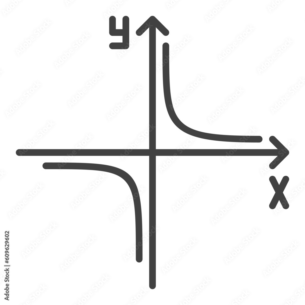Poster math graph with arrows vector concept outline icon or sign