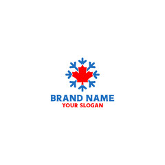 Snowflake Maple Logo Design vector