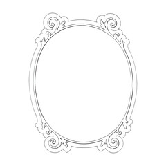 Oval decorative frame. Elegant vector element for design in Eastern style, place for text. Lace illustration for invitations and greeting cards.