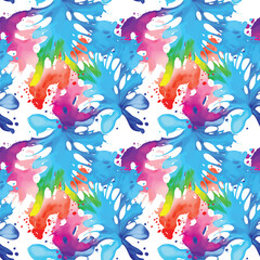 Fototapeta na wymiar Abstract splash watercolor seamless pattern.