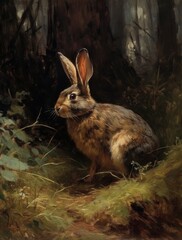 Fototapeta premium rabbit in the woods