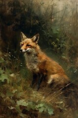 Fototapeta premium red fox in the woods