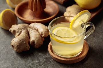 Ginger tea with lemon.