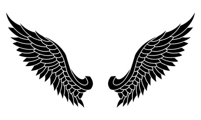 vector angel wings tribal tattoo