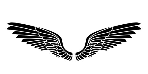 Obraz premium vector angel wings tribal tattoo