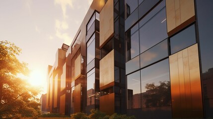 Fototapeta premium Modern architectural marvel with sleek lines and glass facades