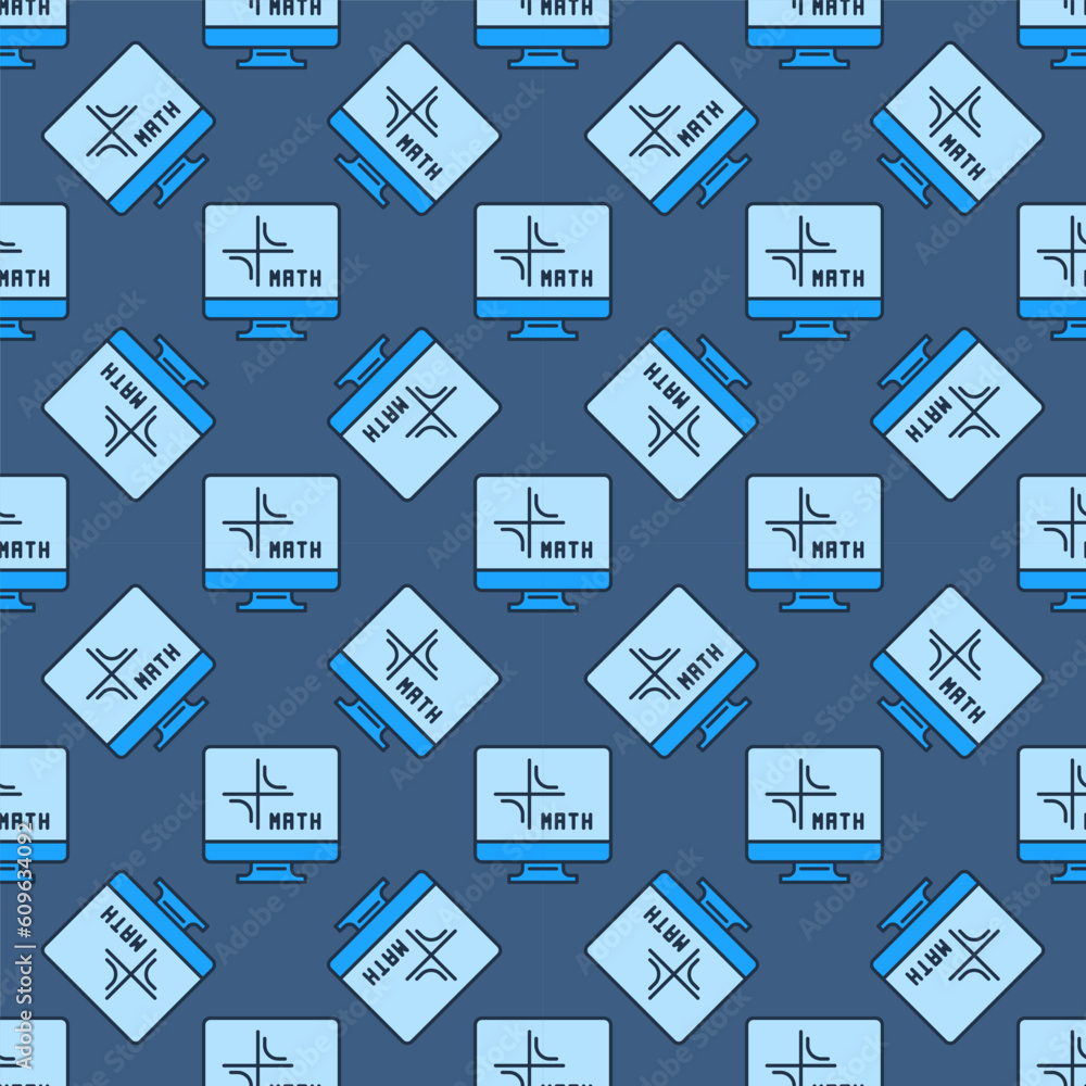 Aufkleber math computer vector mathematics pc concept blue seamless pattern