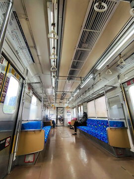 Jakarta, Indonesia, June 2nd 2023. The atmosphere in the electric train commuters