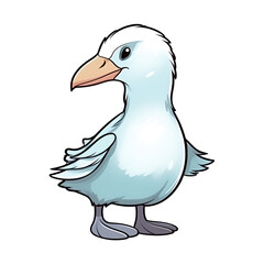 Fototapeta premium Adorable Albatross: Cute 2D Albatross Illustration