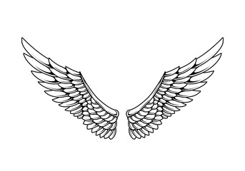Vector angel wings tattoo design