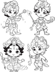 Hindu god little krishna group images